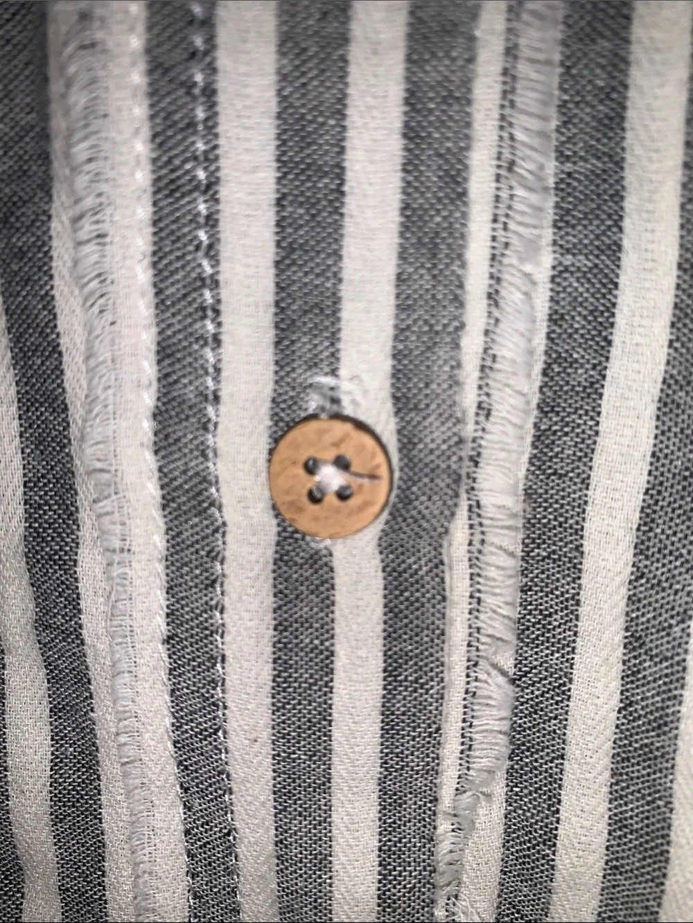 MIOU MUSE Women's Gray & White Striped Button-Down Shirt